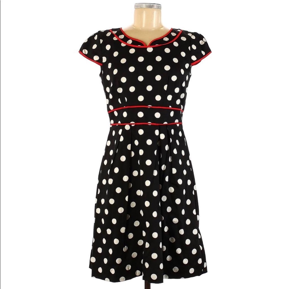 Chetta B Black and White Polka Dot Dress